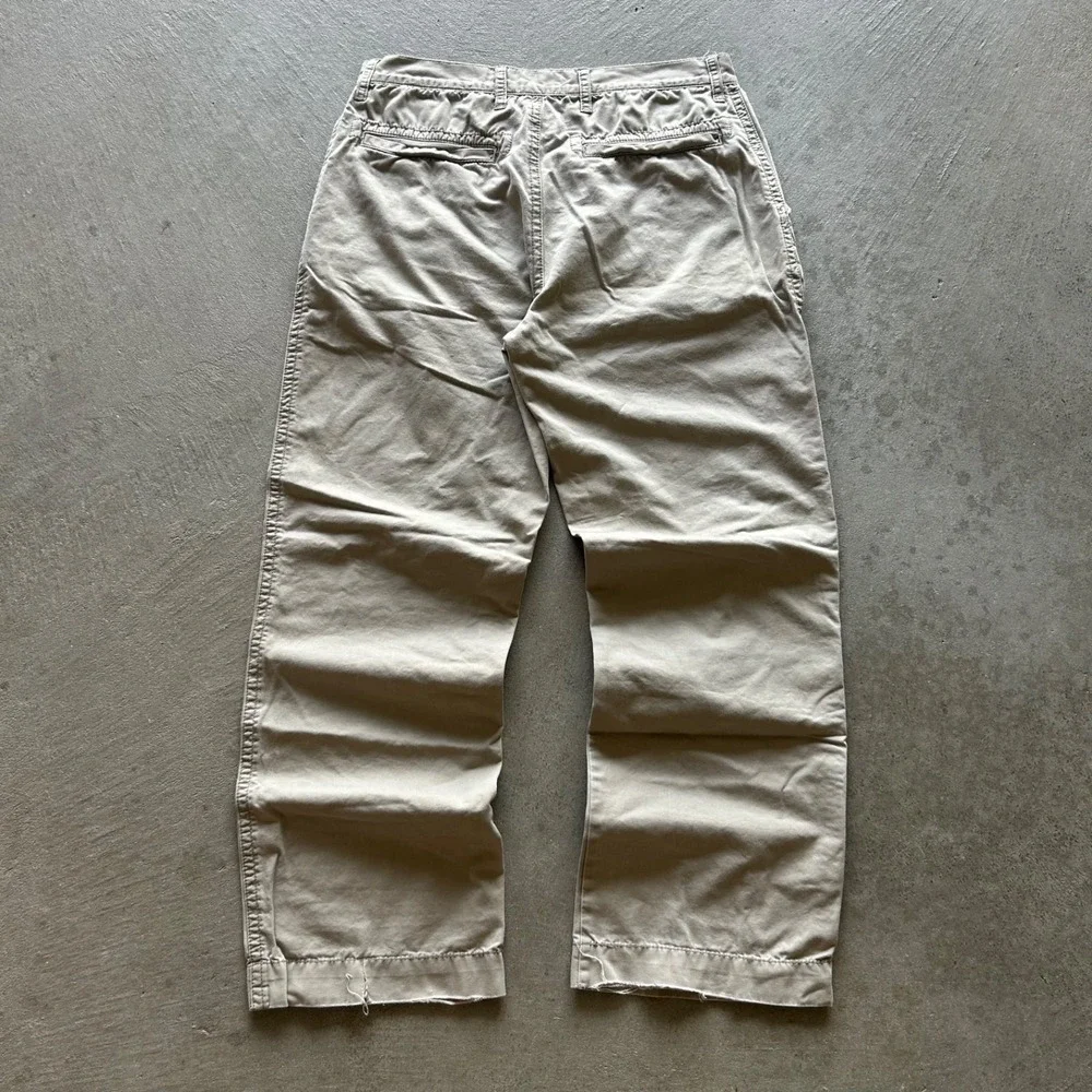 Vintage BKE Brooks Pants Mens 34R Tan Khaki Y2K Flat Front Straight Leg Canvas